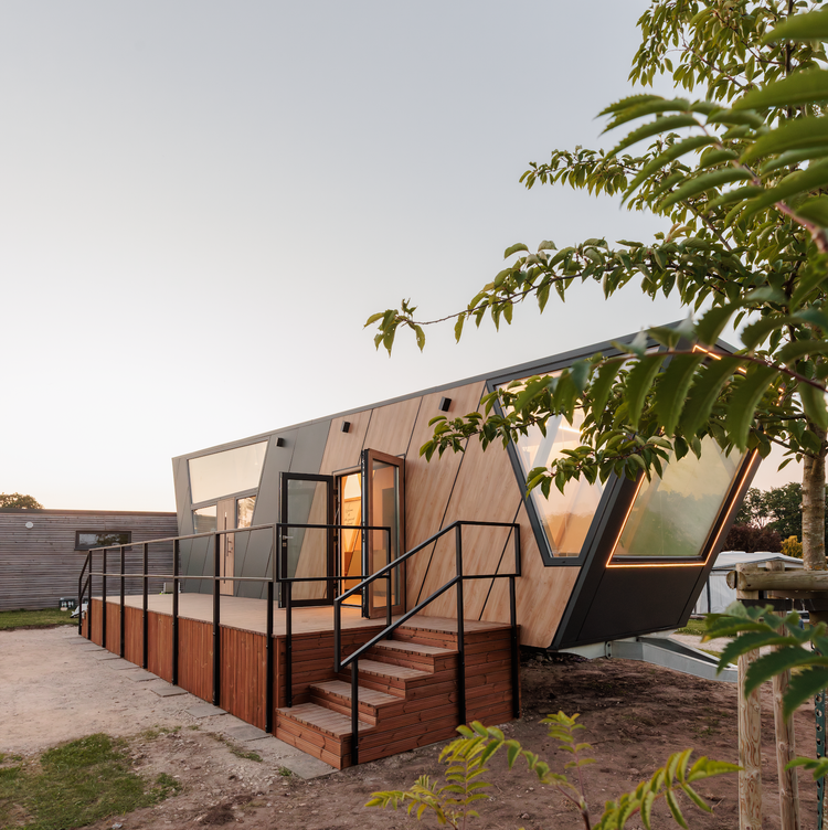 Staircase leading into the ContiHome tiny house.
